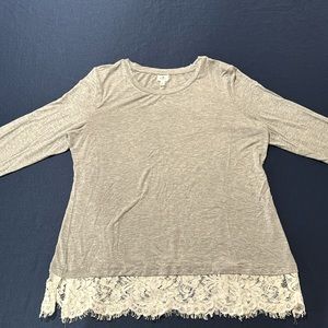 Dressbarn gray 3/4 length dress shirt